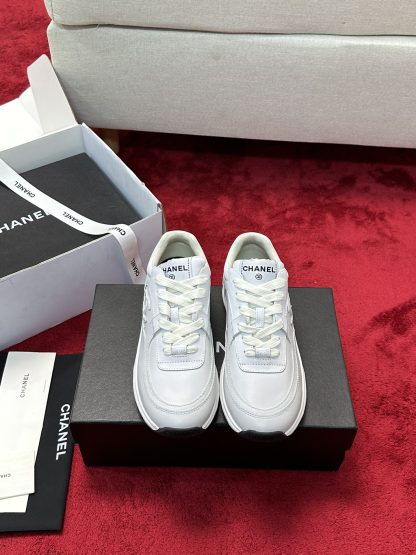 Chanel white craft embroidery style fashion casual sports shoes - Image 8