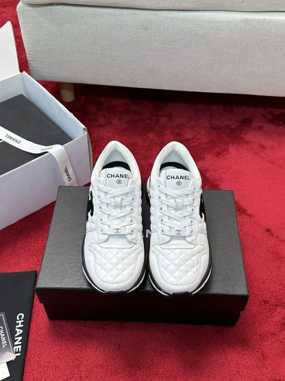 Chanel white and black craft embroidery style fashion casual sports shoes - Image 7