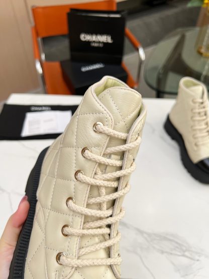 Chanel apricot autumn and winter new electric show diamond boots thick sole 6cm - Image 8