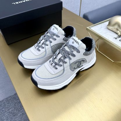 Chanel Classic Fashion Grey Black Casual Sneakers - Image 8