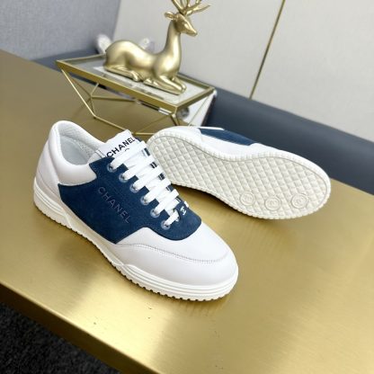 Chanel Classic Fashion Blue and White Casual Sneakers - Image 8