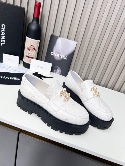 Chanel beige electric show diamond style imported leather loafers - Image 6