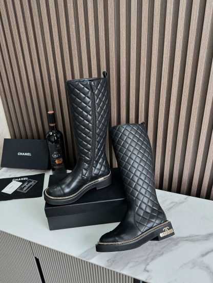 Chanel black autumn and winter hit fashionable simple boots - Image 8
