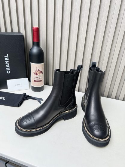 Chanel autumn and winter heavy-duty popular black exquisite Chelsea boots - Image 8