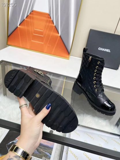 Chanel autumn and winter black leather Martin boots - Image 6