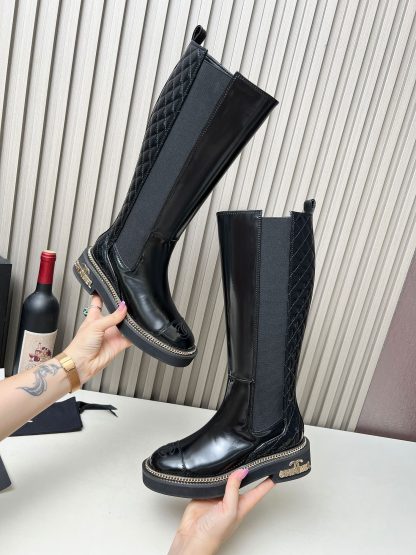 Chanel autumn and winter heavy-duty popular black Chelsea boots - Image 8