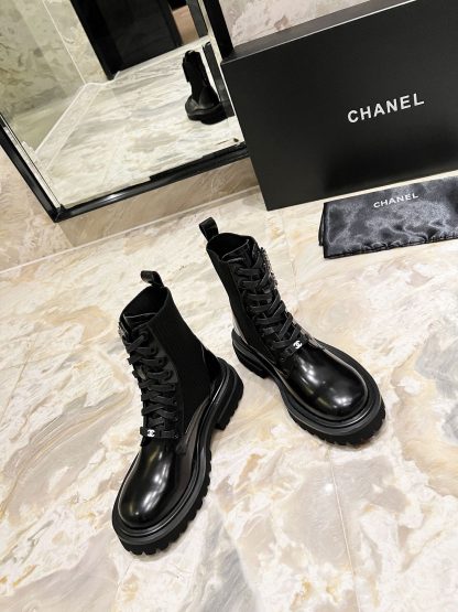 Chanel autumn and winter new handsome fashion luxury letter knight Martin boots - Image 8