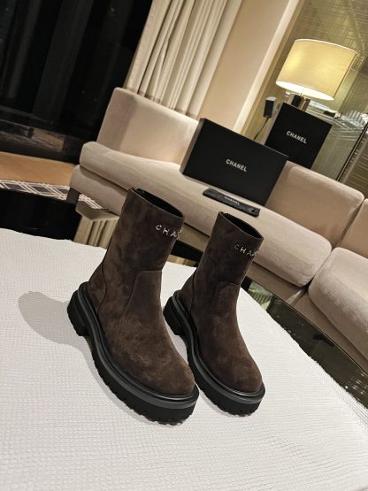 Chanel autumn and winter new brown simple fashion boots - Image 7