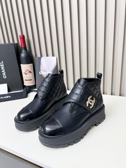 Chanel autumn and winter new black electric show diamond style leather boots - Image 8