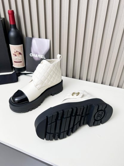 Chanel autumn and winter new beige electric show diamond style leather boots - Image 8
