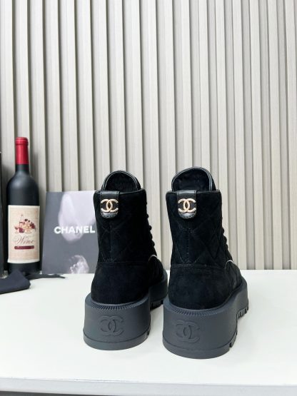 Chanel autumn and winter new black velvet electric show diamond style leather boots - Image 7
