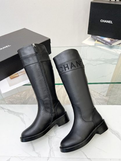 Chanel autumn and winter high-end custom black classic leather boots - Image 8