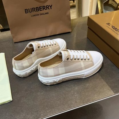 Burberry Vintage Check Cotton Sneakers - Image 8