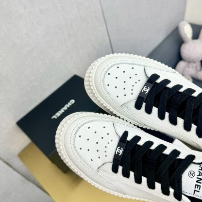 Chanel classic white and black mix classic fashion casual sneakers - Image 8