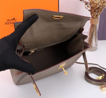 Hermes Elephant Grey Kelly Handbag Size 28cm 25cm - Image 8