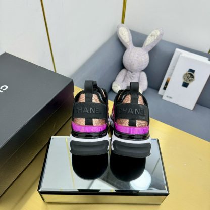 Chanel classic pink and purple mix and match fashion casual dad shoes for men and women - Image 8