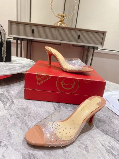 Christian Louboutin Film Diamond Peep-Toe High Heels - Image 8