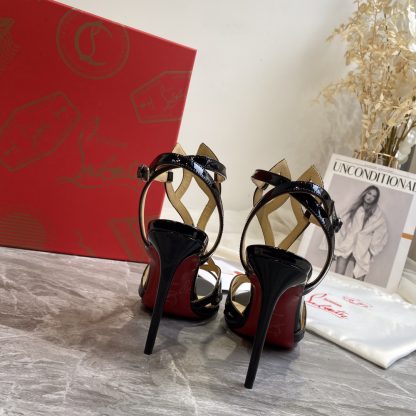 ChristianLouboutin patent leather glossy sandals high heels - Image 8