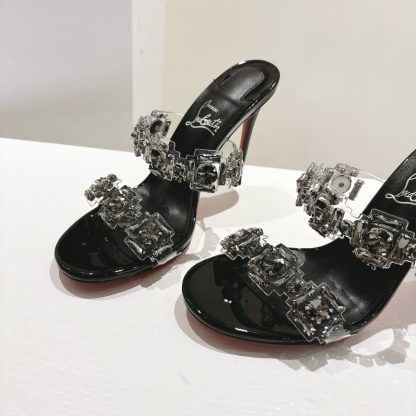 Christian Louboutin JUST QUEEN crystal high-heeled slippers - Image 7