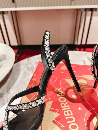 Christian Louboutin cross-strap glitter high heels - Image 8