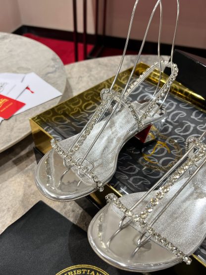 Christian Louboutin Chain Diamond Dream Crystal High Heels - Image 7