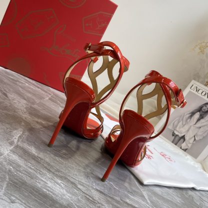 ChristianLouboutin patent leather glossy sandals high heels - Image 8