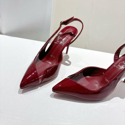 Christian Louboutin patent leather backless high-heeled sandals - Image 7