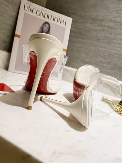 ChristianLouboutin transparent one-strap red bottom sandals high heels - Image 6
