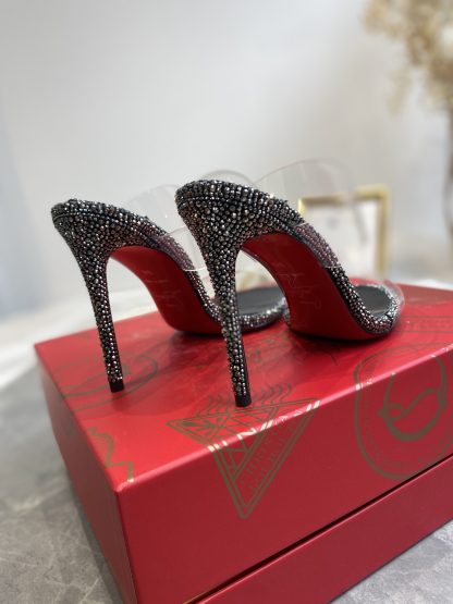 ChristianLouboutin transparent one-strap diamond sandals high heels - Image 6