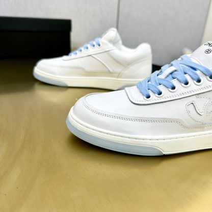 Chanel classic white and blue mix and match fashion casual sneakers - Image 7