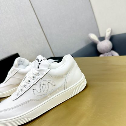 Chanel White Classic Design Casual Sneakers - Image 8