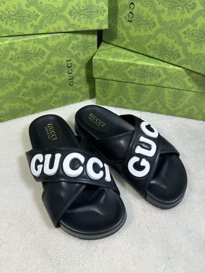 Gucci cross-over slippers