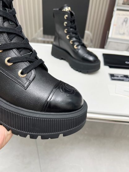 Chanel black strap design non-slip wear-resistant leather boots - Image 8