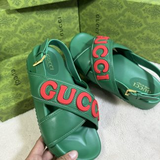 Gucci cross-over slide sandals