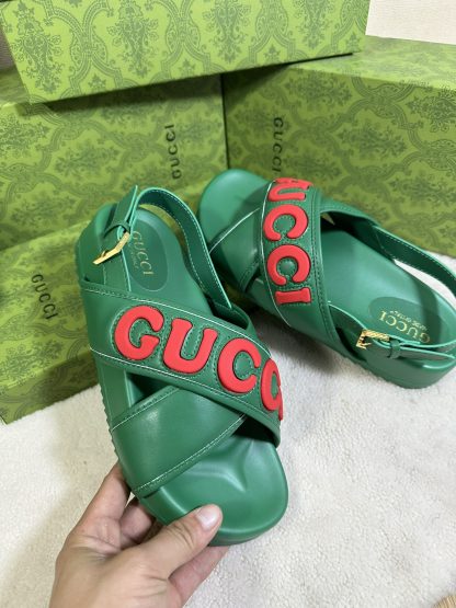 Gucci cross-over slide sandals