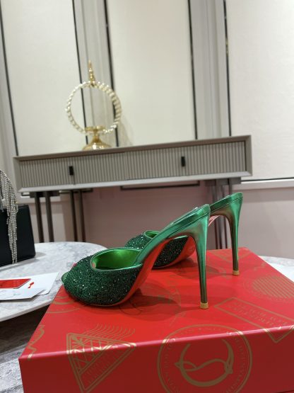 ChristianLouboutin fish mouth diamond sandals high heels - Image 6
