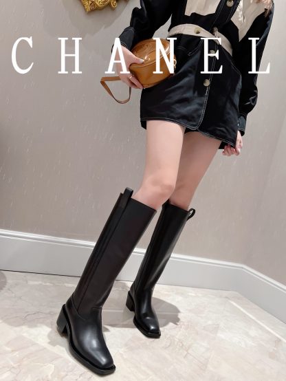 Chanel autumn and winter high-end custom black catwalk luxury boots - Image 7