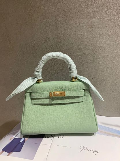 Hermes light green interior can hold more three-dimensional age-reducing handbag - Image 8