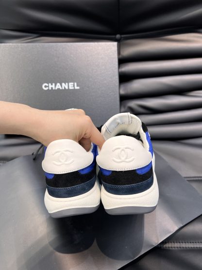 Chanel autumn and winter new blue and black fashionable cowhide breathable sneakers - Image 8