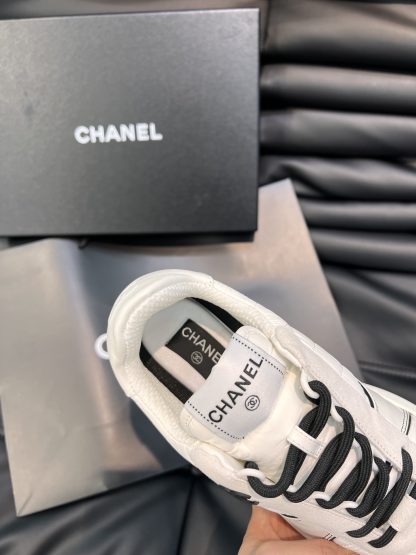 Chanel autumn and winter new white and black fashionable cowhide breathable sneakers - Image 7