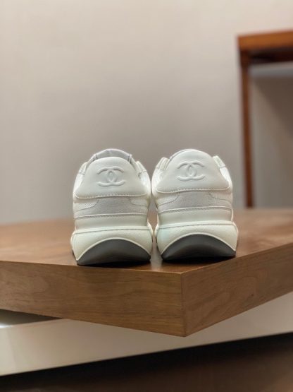 Chanel autumn and winter new white gray fashionable cowhide breathable sneakers - Image 8