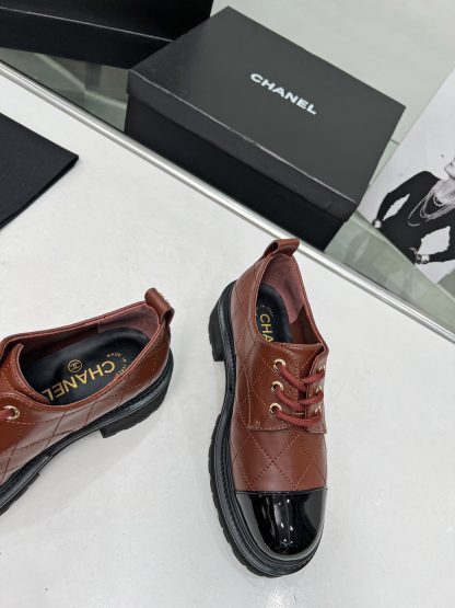 Chanel autumn and winter new brown and black versatile leather loafers - Image 5