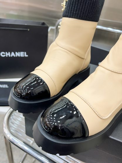 Chanel apricot autumn and winter leather boots - Image 7