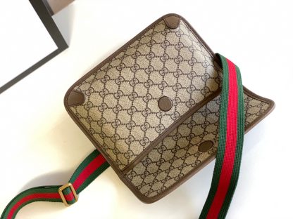 Gucci vintage style canvas woven strap shoulder bag - Image 7