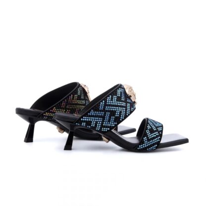 VERSACE Simple Comfortable Rhinestone High Heels Sandals - Image 8