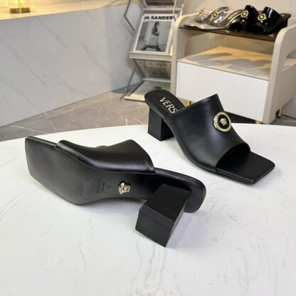 VERSACE new square head thick heel sandals high heels - Image 8