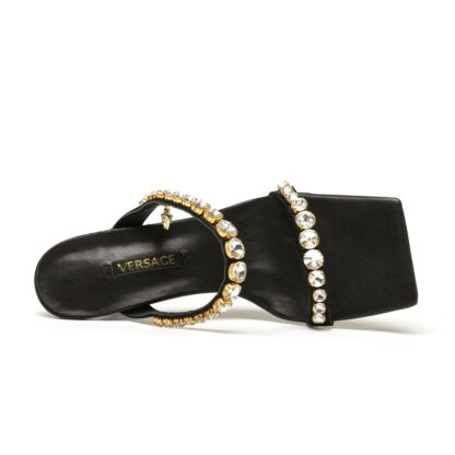 VERSACE Elegant Rhinestone Sandals High Heels - Image 8