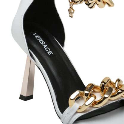 VERSACE SQUARE TOE CHAIN ​​HIGH HEELS - Image 8