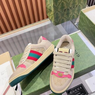 Gucci retro distressed elements, washed retro logo casual shoes on the tongue