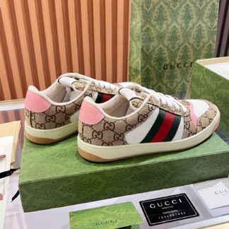 Gucci retro distressed elements, washed retro logo casual shoes on the tongue
